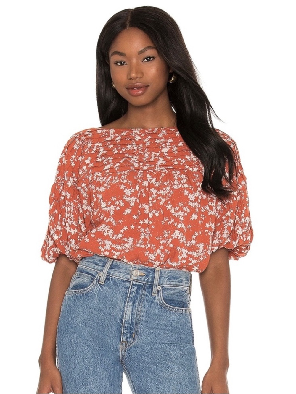 FREE PEOPLE REVOLVE FLORAL PRINT BODYSUIT